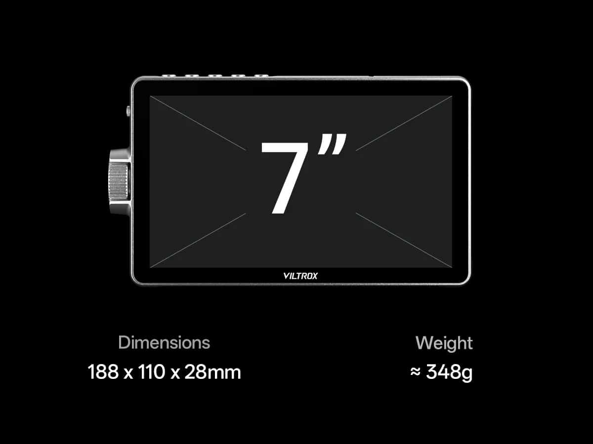 Trọng lượng chỉ 348g, kích thước nhỏ gọn 7", Viltrox DC-A1 cực kỳ dễ mang theo và không gây nặng nề cho giàn quay