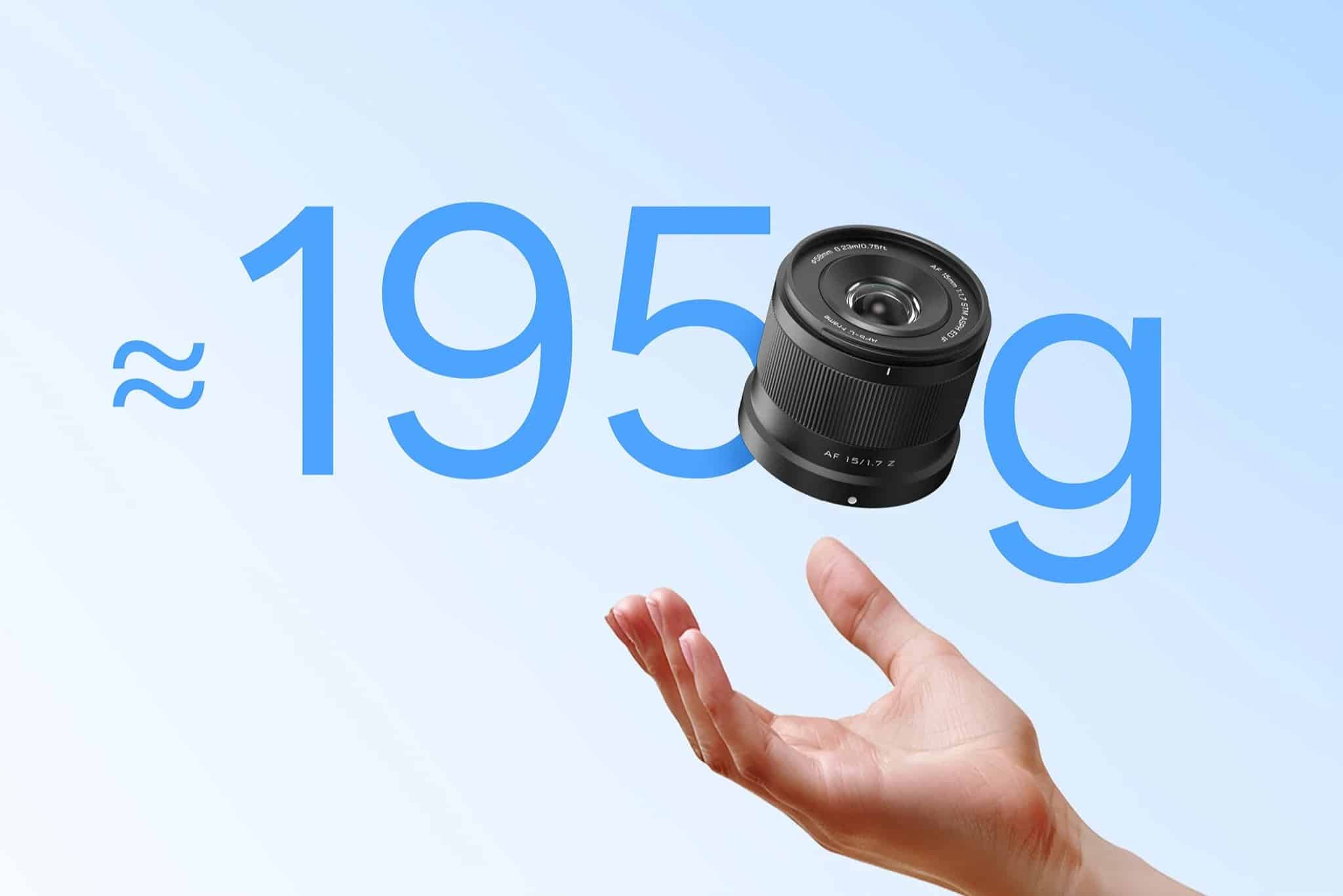 Viltrox AF 15mm f/1.7 Air For Nikon Z được thiết kế siêu nhỏ gọn với trọng lượng chỉ khoảng 195g – lý tưởng để mang theo trong balo