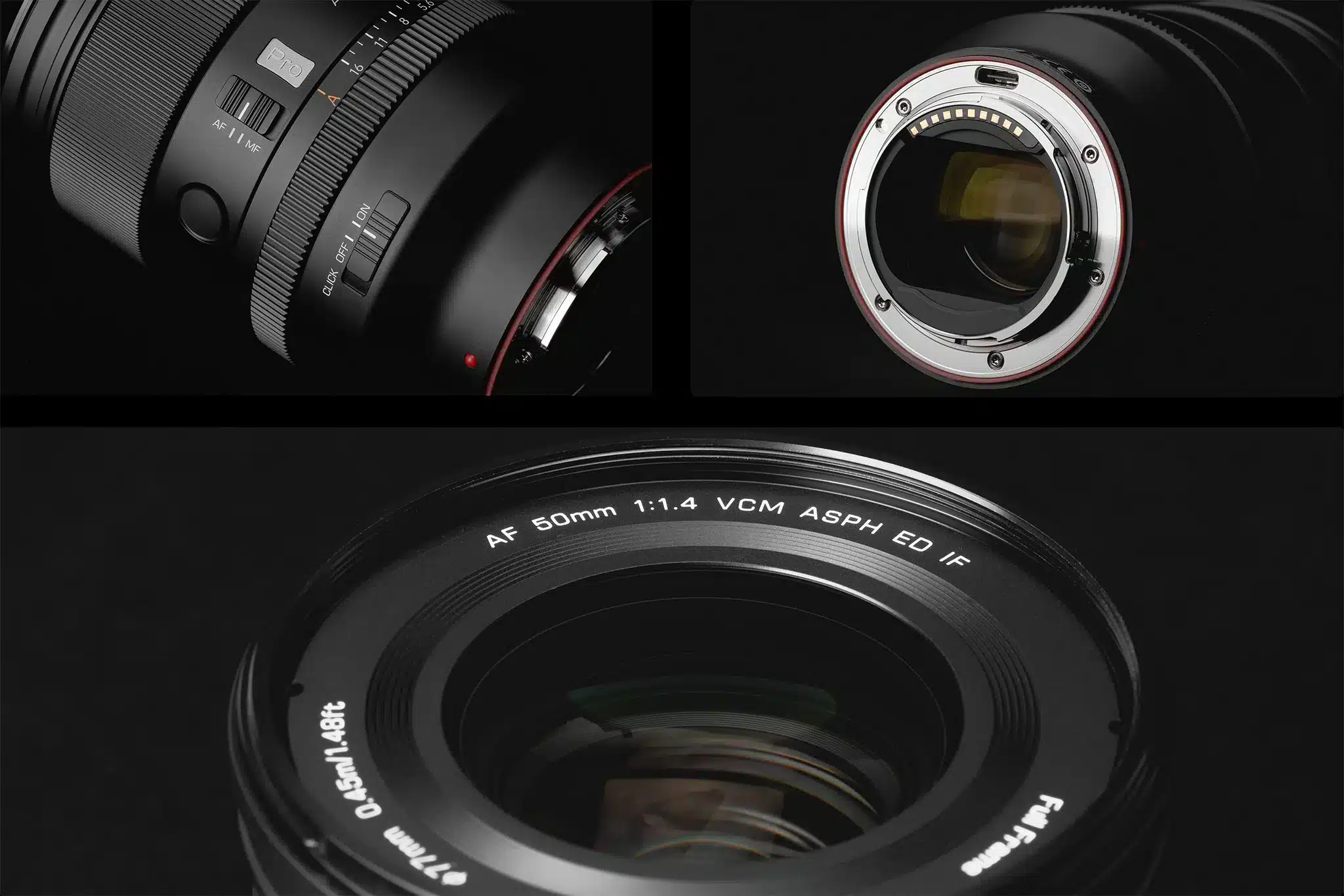 Viltrox cũng trang bị nút Fn tùy chỉnh, công tắc AF/MF, và vòng khẩu độ vật lý giúp điều khiển linh hoạt