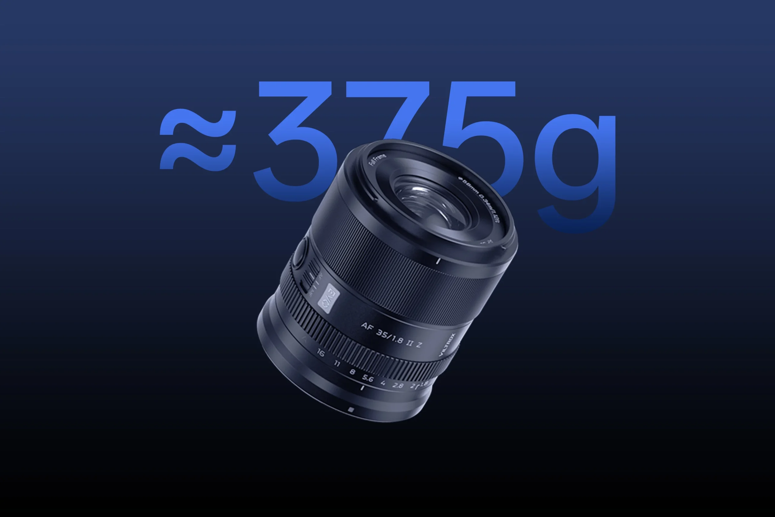 Với trọng lượng khoảng 375g, ống kính Viltrox 35mm f/1.8 II EVO Z mang lại trải nghiệm sử dụng nhẹ nhàng, phù hợp cho các buổi chụp