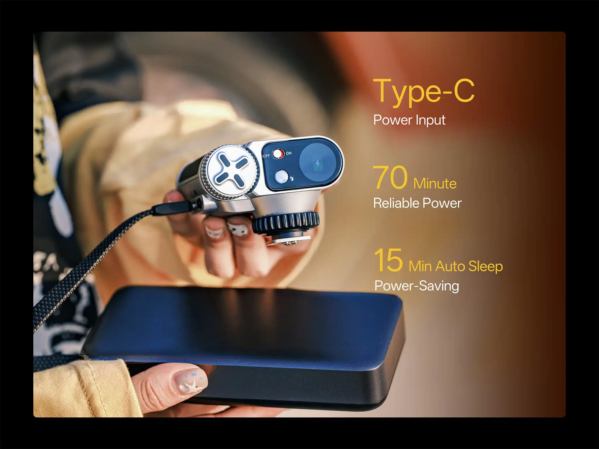 Vintage Z1 Pro được tích hợp pin 800mAh bên trong thân máy và hỗ trợ sạc trực tiếp qua USB-C