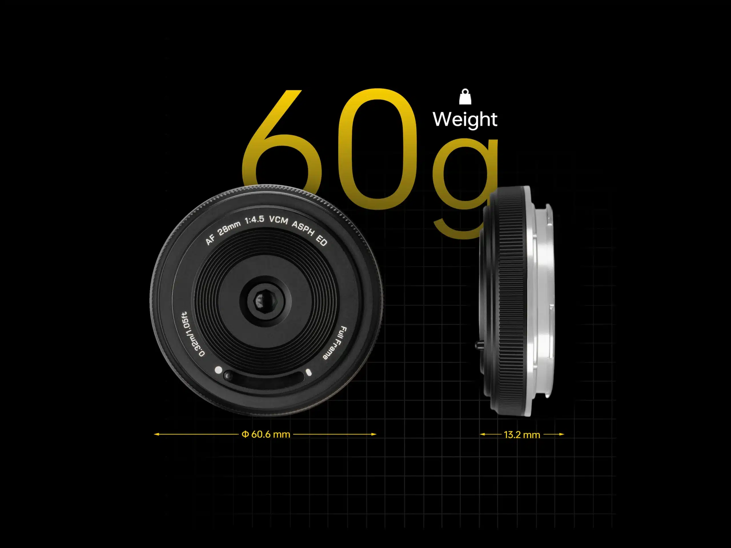 Điểm nổi bật lớn nhất của Viltrox 28mm f/4.5 L chính là kích thước “pancake” cực kỳ nhỏ gọn