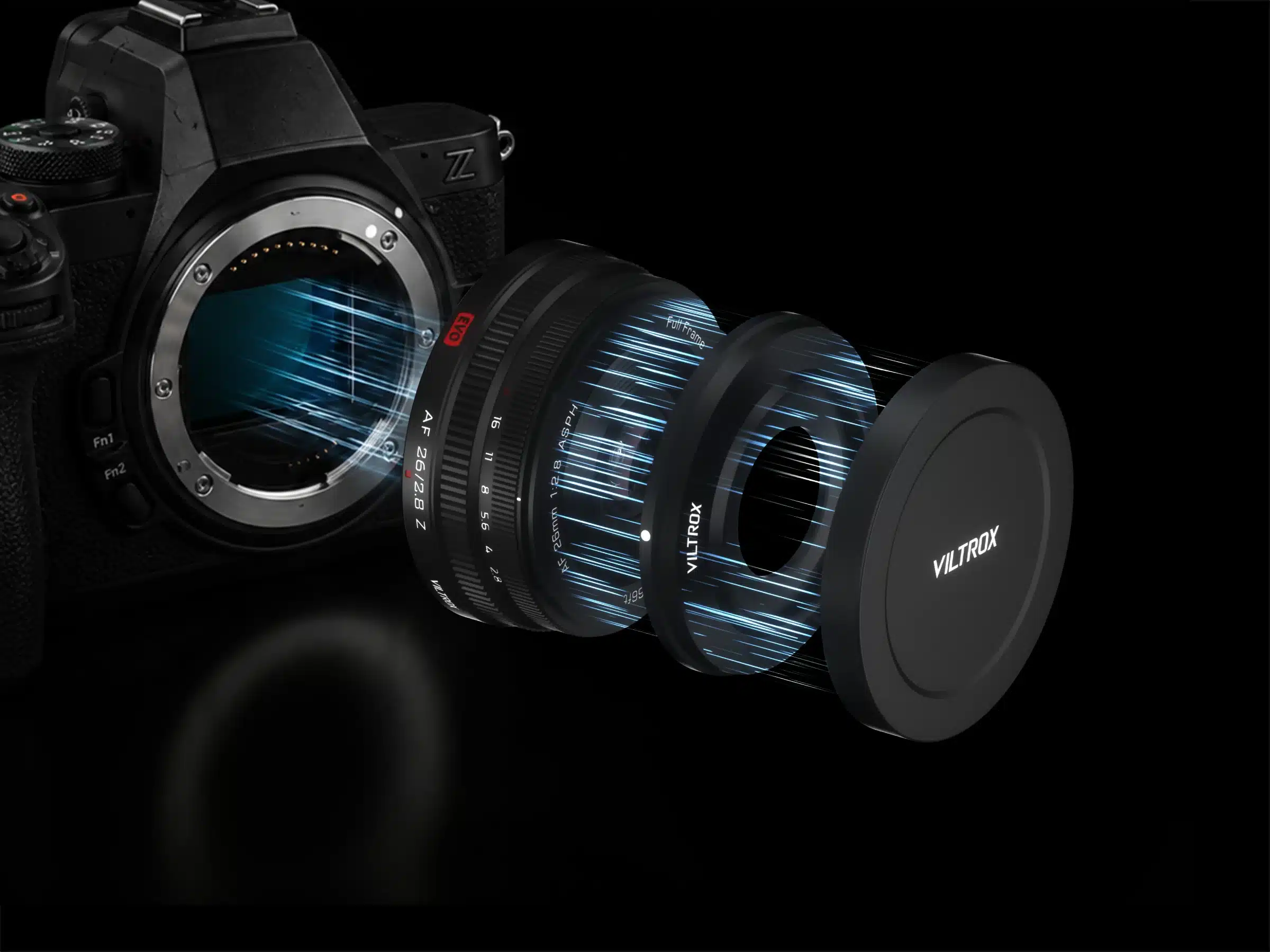 Viltrox AF 26mm f/2.8 EVO được trang bị nắp ống kính nam châm, giúp thao tác tháo lắp nhanh chóng chỉ với một lần chạm